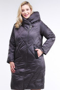 Оптом Куртка зимняя женская стеганная темно-серого цвета 105-917_58TC в Сочи, фото 2