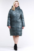 Оптом Куртка зимняя женская стеганная темно-зеленого цвета 105-918_16TZ в Нижнем Новгороде