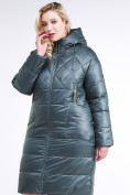Оптом Куртка зимняя женская стеганная темно-зеленого цвета 105-918_16TZ, фото 4