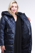 Оптом Куртка зимняя женская стеганная темно-синего цвета 105-918_23TS в Перми, фото 6