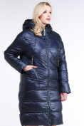 Оптом Куртка зимняя женская стеганная темно-синего цвета 105-918_23TS в Казани, фото 3