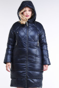 Оптом Куртка зимняя женская стеганная темно-синего цвета 105-918_23TS в Сочи, фото 5