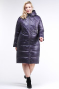 Оптом Куртка зимняя женская стеганная темно-фиолетового цвета 105-918_24TF в Санкт-Петербурге