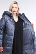 Оптом Куртка зимняя женская стеганная темно-серого цвета 105-918_25TC в Сочи, фото 4