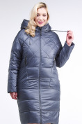 Оптом Куртка зимняя женская стеганная темно-серого цвета 105-918_25TC в Перми, фото 2