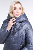 Оптом Куртка зимняя женская стеганная темно-серого цвета 105-918_25TC, фото 7