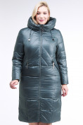 Оптом Куртка зимняя женская классическая  темно-зеленый цвета 108-915_16TZ в Перми, фото 2