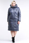 Оптом Куртка зимняя женская классическая темно-серого цвета 108-915_25TC