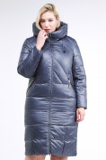 Оптом Куртка зимняя женская классическая темно-серого цвета 108-915_25TC, фото 2
