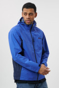 Оптом Ветровка спортивная с капюшоном мужская светло-синего цвета 10821Si, фото 12