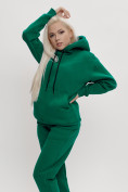 Оптом Трикотажный спортивный костюм женский с начесом темно-зеленого цвета 1084TZ, фото 13