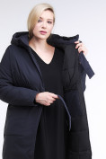 Оптом Куртка зимняя женская классическая темно-синего цвета 110-905_18TS в Волгоградке, фото 7