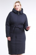 Оптом Куртка зимняя женская классическая темно-синего цвета 110-905_18TS в Перми, фото 2