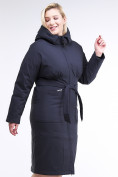 Оптом Куртка зимняя женская классическая темно-синего цвета 110-905_18TS в Санкт-Петербурге, фото 3