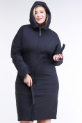 Оптом Куртка зимняя женская классическая темно-синего цвета 110-905_18TS в Перми, фото 5