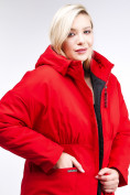 Оптом Куртка зимняя женская классическая красного цвета 110-905_4Kr в Санкт-Петербурге, фото 6