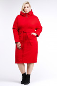 Оптом Куртка зимняя женская классическая красного цвета 110-905_4Kr в Омске