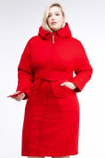 Оптом Куртка зимняя женская классическая красного цвета 110-905_4Kr в Нижнем Новгороде, фото 2
