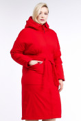Оптом Куртка зимняя женская классическая красного цвета 110-905_4Kr, фото 3