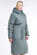 Оптом Куртка зимняя женская классическая цвета хаки 110-905_7Kh в Омске, фото 4