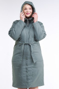 Оптом Куртка зимняя женская классическая цвета хаки 110-905_7Kh в Самаре, фото 6