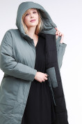 Оптом Куртка зимняя женская классическая цвета хаки 110-905_7Kh в Омске, фото 7