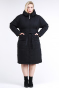 Оптом Куртка зимняя женская классическая черного цвета 110-905_701Ch в Омске