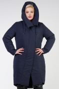 Оптом Куртка зимняя женская классическая темно-синего цвета 118-932_15TS в Волгоградке