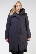 Оптом Куртка зимняя женская классическая темно-серого цвета 118-932_18TC в Омске, фото 2