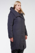 Оптом Куртка зимняя женская классическая темно-серого цвета 118-932_18TC в Перми, фото 3