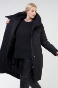 Оптом Куртка зимняя женская классическая черного цвета 118-932_701Ch в Самаре, фото 10