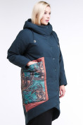 Оптом Куртка зимняя женская классическая БАТАЛ темно-зеленого цвета 112-901_14TZ в Екатеринбурге