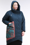 Оптом Куртка зимняя женская классическая БАТАЛ темно-зеленого цвета 112-901_14TZ, фото 6