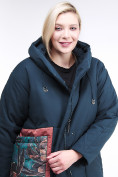 Оптом Куртка зимняя женская классическая БАТАЛ темно-зеленого цвета 112-901_14TZ в Воронеже, фото 5