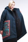 Оптом Куртка зимняя женская классическая БАТАЛ темно-зеленого цвета 112-901_14TZ в Самаре, фото 7