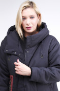 Оптом Куртка зимняя женская классическая БАТАЛ темно-серого цвета 112-901_18TC, фото 6