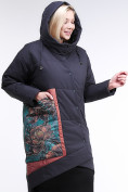 Оптом Куртка зимняя женская классическая БАТАЛ темно-серого цвета 112-901_18TC в Перми, фото 5