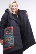 Оптом Куртка зимняя женская классическая БАТАЛ темно-серого цвета 112-901_18TC, фото 7