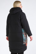 Оптом Куртка зимняя женская классическая БАТАЛ черного цвета 112-901_701Ch в Перми, фото 5