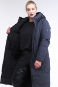 Оптом Куртка зимняя женская удлиненная темно-синего цвета 112-919_123TS, фото 7
