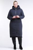 Оптом Куртка зимняя женская удлиненная темно-синего цвета 112-919_123TS, фото 2