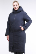Оптом Куртка зимняя женская удлиненная темно-синего цвета 112-919_123TS, фото 4
