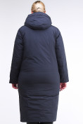Оптом Куртка зимняя женская удлиненная темно-синего цвета 112-919_123TS в  Красноярске, фото 5