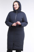 Оптом Куртка зимняя женская удлиненная темно-синего цвета 112-919_123TS, фото 6