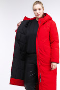 Оптом Куртка зимняя женская удлиненная красного цвета 112-919_7Kr в Казани, фото 7