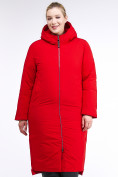 Оптом Куртка зимняя женская удлиненная красного цвета 112-919_7Kr в Волгоградке, фото 3