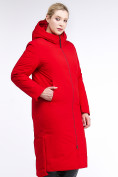 Оптом Куртка зимняя женская удлиненная красного цвета 112-919_7Kr в Новосибирске, фото 4