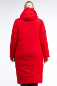 Оптом Куртка зимняя женская удлиненная красного цвета 112-919_7Kr в Волгоградке, фото 5