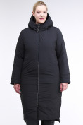 Оптом Куртка зимняя женская удлиненная черного цвета 112-919_701Ch в  Красноярске, фото 2