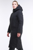 Оптом Куртка зимняя женская удлиненная черного цвета 112-919_701Ch в Казани, фото 3